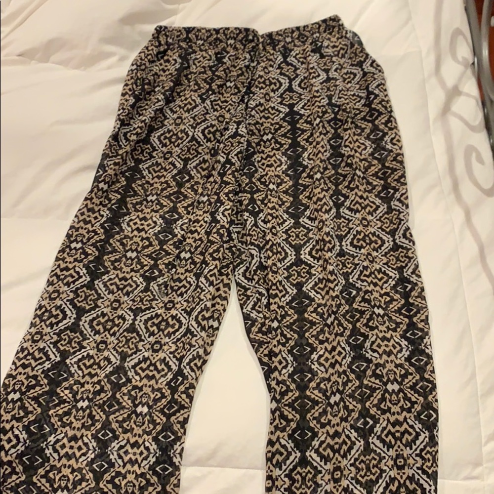 Polyester Pants with Mesh Insert